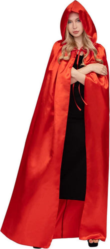 Halloween Umhang mit Kapuze für Erwachsene Cosplay Vampir Kostüm Rot M