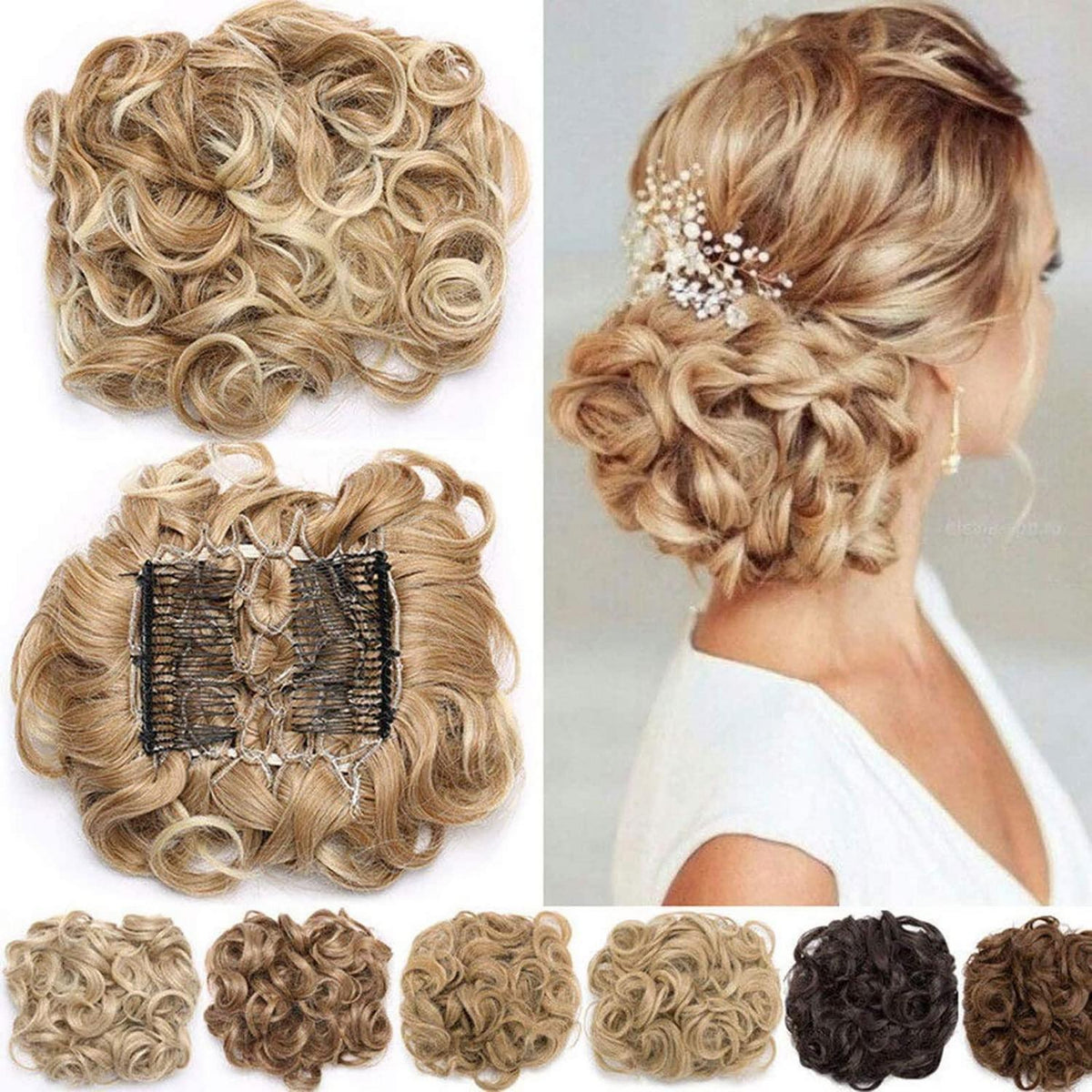Dutt Haarteil Kaffee Braun Mix Bleichblond – Hochsteckfrisur