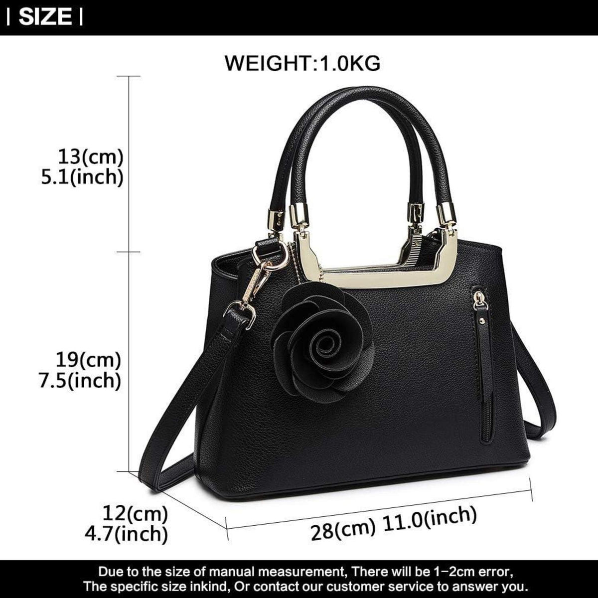 Damen Handtasche Blumen Henkeltasche Schultertasche Elegant Kunstleder