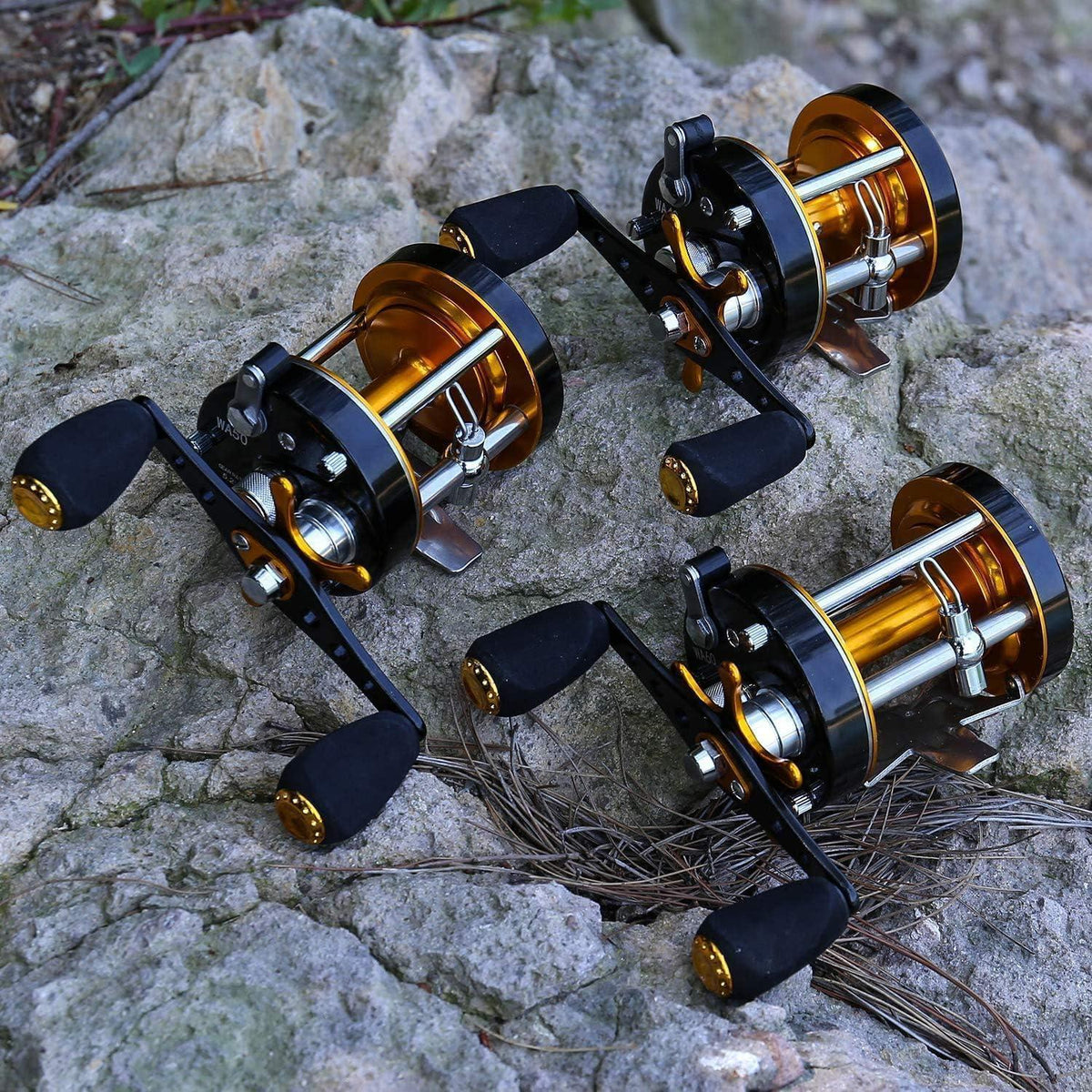 Runde Baitcast Angelrolle mit Carbon-Zugsystem, 10kg Bremskraft