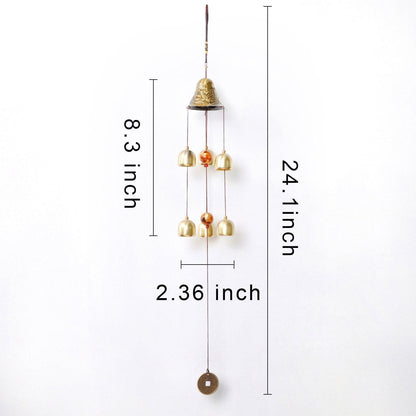 40cm Metall Windspiel Innen Außen Glück und Liebe Symbol