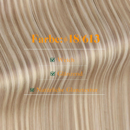 Blond Tape-in Haarverlängerung Echthaar 35cm Aschblond/Hellblond