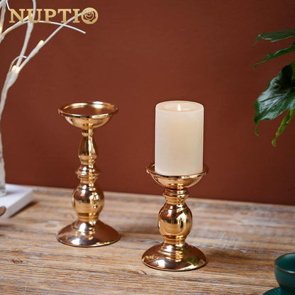 Kerzenständer Metall Gold Klein & Groß für Stumpenkerzen