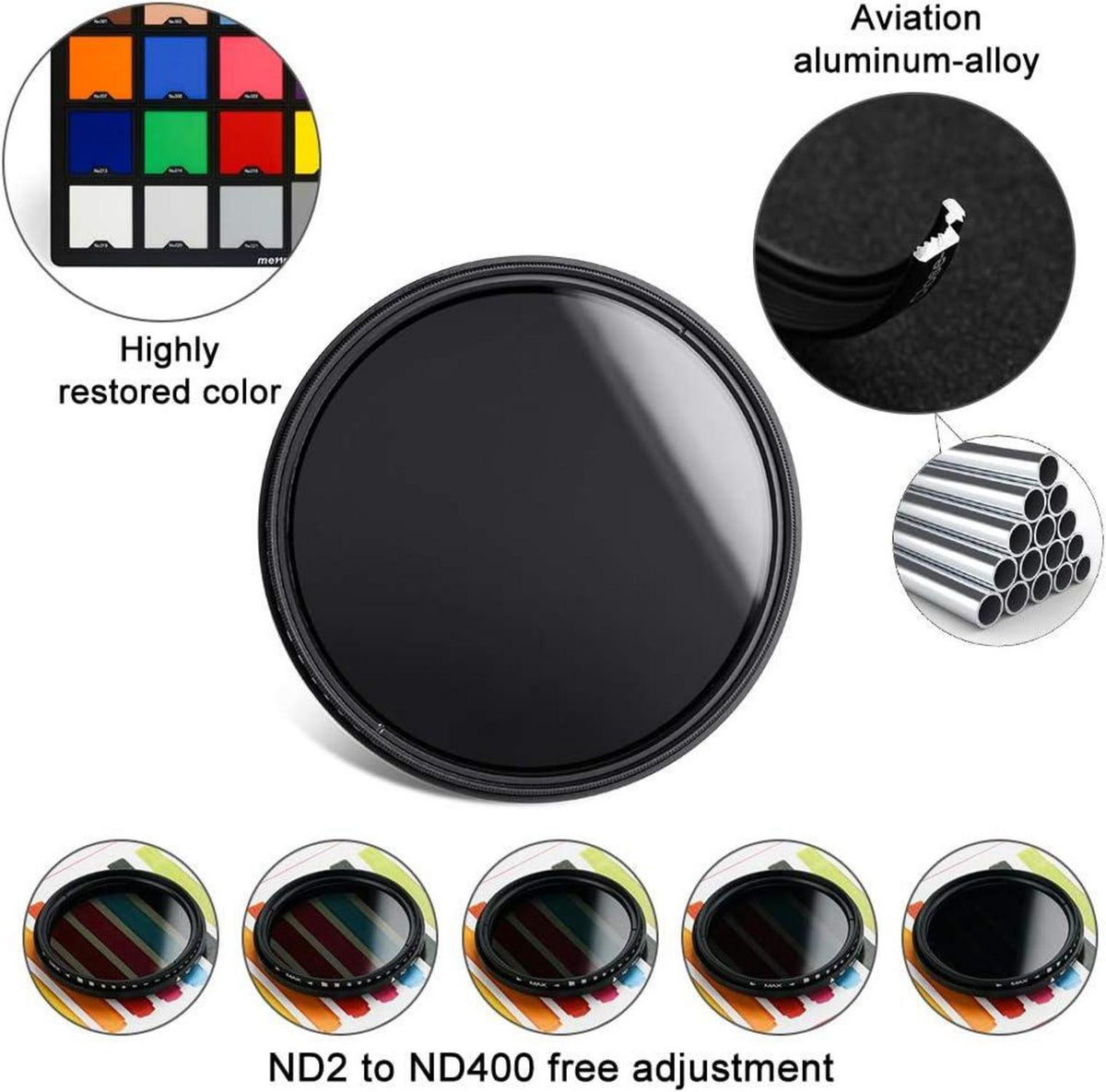 43mm Slim Variabler ND Filter für Canon Nikon Sony DSLR