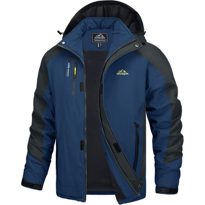 Herren Übergangsjacke wasserabweisend mit abnehmbarer Kapuze Marineblau XL
