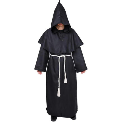 Mönch Robe Kostüm mit Kapuze - 3-teilig für Halloween & Motto
