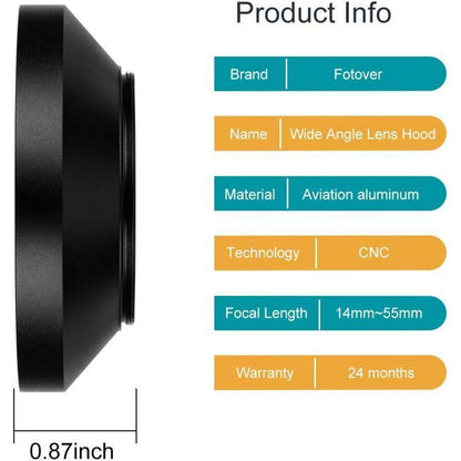 55mm Weitwinkel Gegenlichtblende+Objektivdeckel+Putztuch