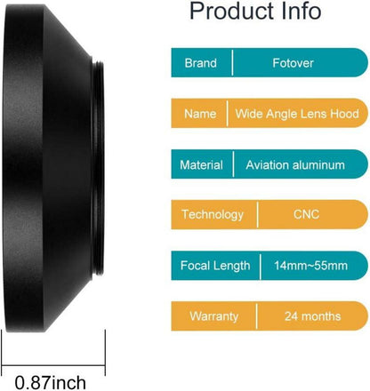 55mm Weitwinkel Gegenlichtblende Metall Sonnenblende Universal Kit