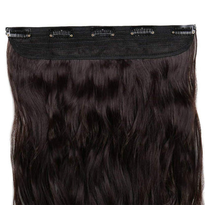 Gewellte Haarverlängerung Mittelbraun 60cm – Clip-in Haarteil