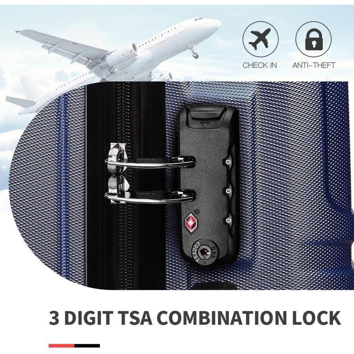 Hartschalenkoffer L (65cm) Dunkelblau mit TSA Schloss