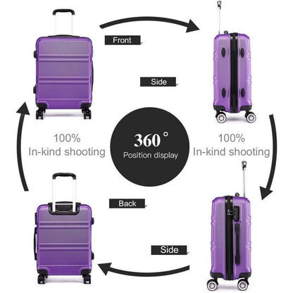 Koffer Trolley M (55cm) Violett mit TSA Schloss