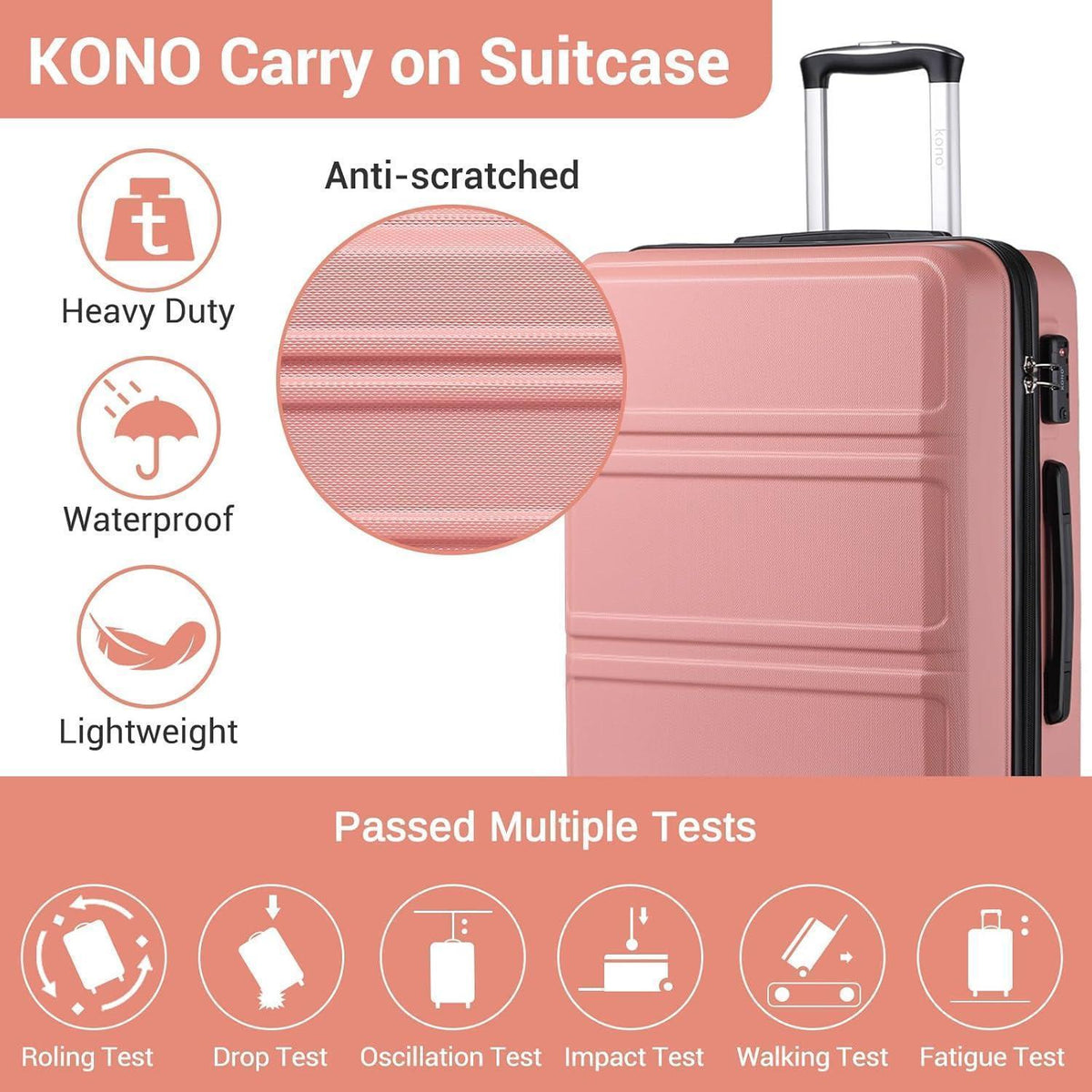 Reisekoffer L (65cm) Rosegold mit TSA Schloss