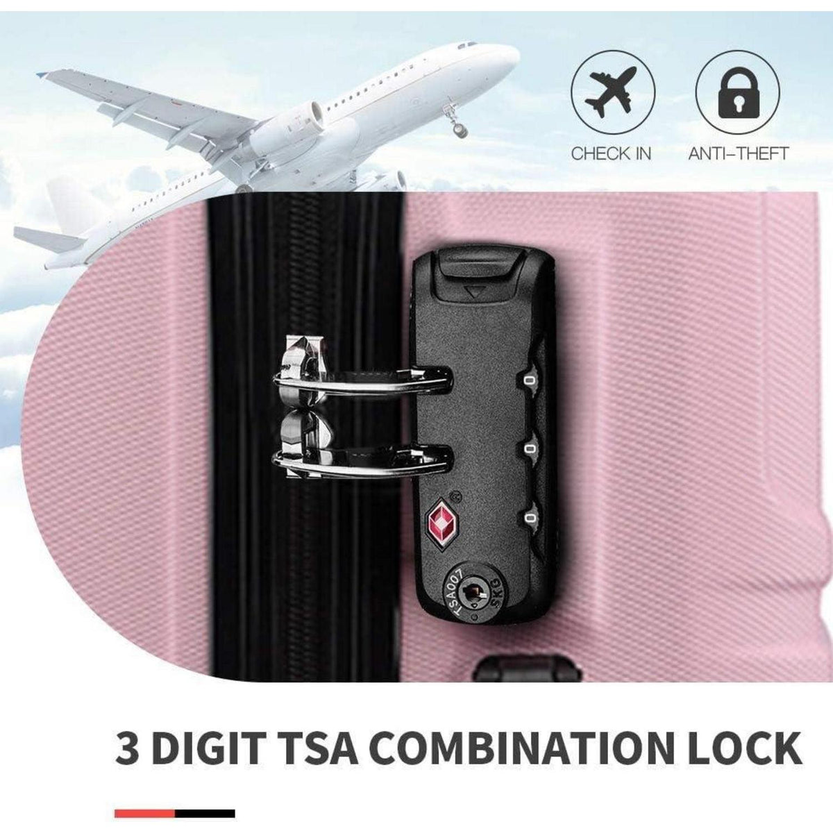 Hartschalenkoffer M (55cm) Pink mit TSA Schloss