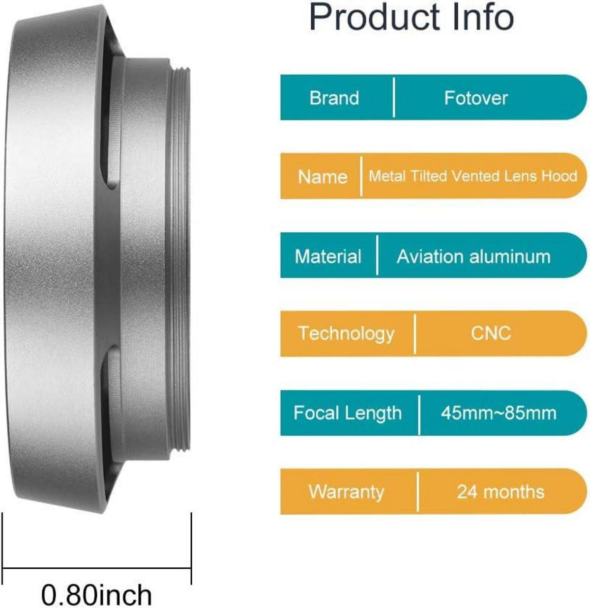 43mm Metall Gegenlichtblende mit Sonnenblende und Objektivdeckel