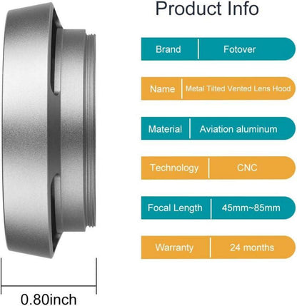 43mm Metall Gegenlichtblende mit Sonnenblende und Objektivdeckel