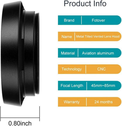 43mm Universal Metall Sonnenblende mit Objektivdeckel & Putztuch