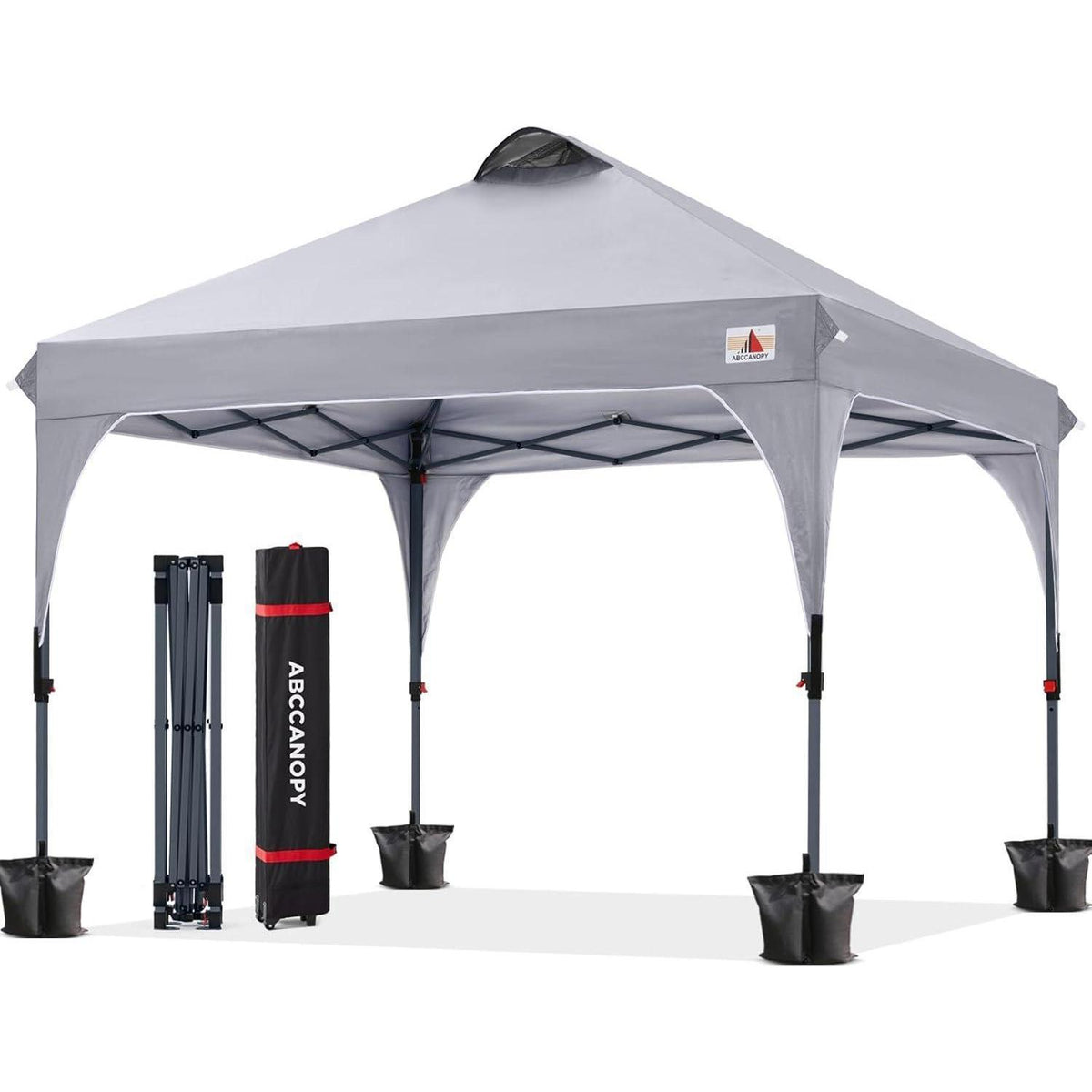 3x3m Wasserdichter Pop-Up Pavillon Grau mit Zubehör