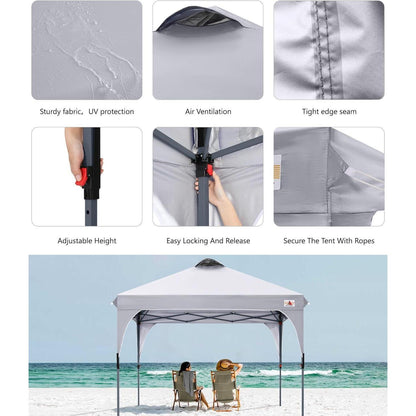 3x3m Wasserdichter Pop-Up Pavillon Grau mit Zubehör