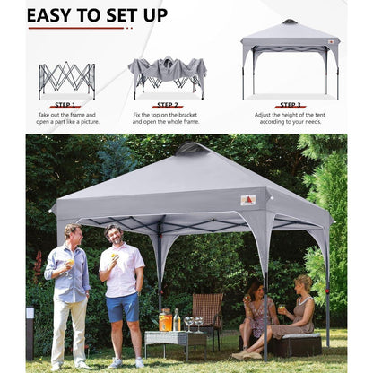 3x3m Wasserdichter Pop-Up Pavillon Grau mit Zubehör