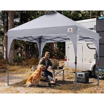 3x3m Wasserdichter Pop-Up Pavillon Grau mit Zubehör