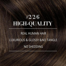 Clip-in Echthaar Extensions Braun Balayage 30cm 80g
