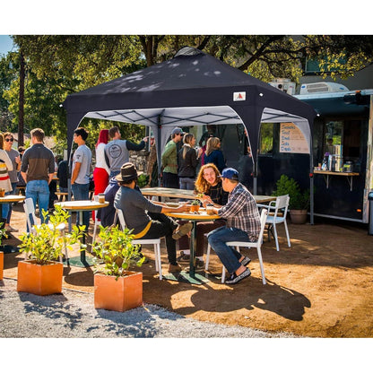 Pop-Up Pavillon 2,5x2,5m wasserdicht mit Roll-Tragetasche Schwarz