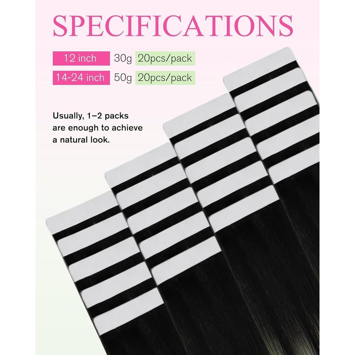 Braune Ombre Tape Extensions Echthaar 50cm – Remy Glatt