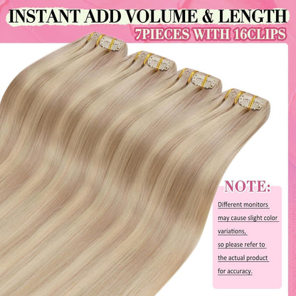 Clip-in Echthaar Extensions Blond 45cm – 120g