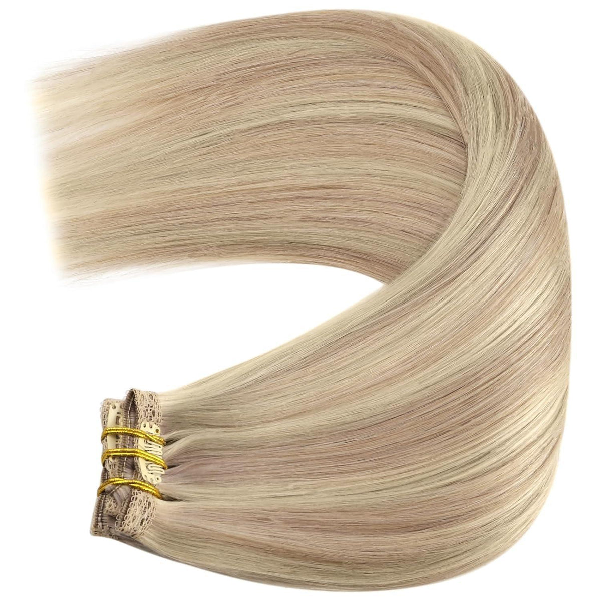 Clip-in Echthaar Extensions Blond 45cm – 120g
