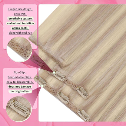 Echthaar Clip-Ins Aschblond 35cm – Remy Haarverlängerung