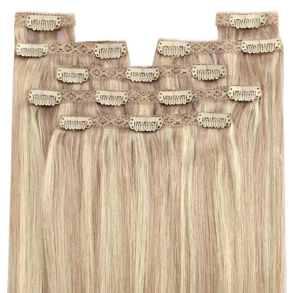 Echthaar Clip-Ins Aschblond 35cm – Remy Haarverlängerung