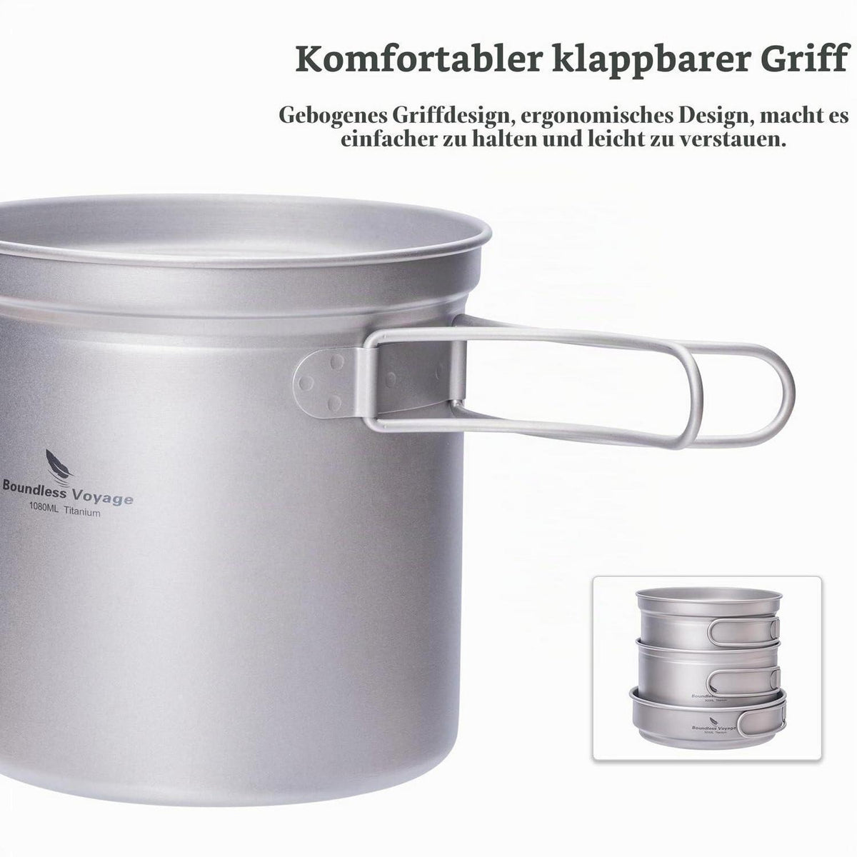 Camping Kochset aus Titan – 3-teilig für Outdoor & Reisen