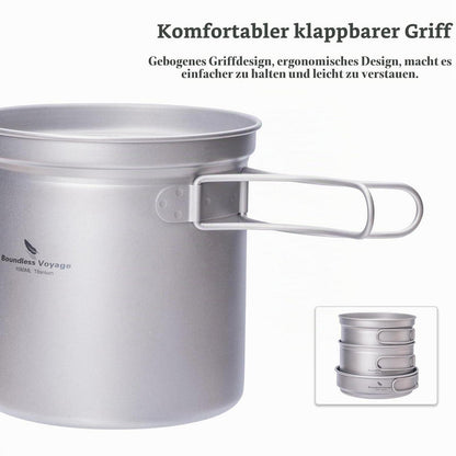 Camping Kochset aus Titan – 3-teilig für Outdoor & Reisen