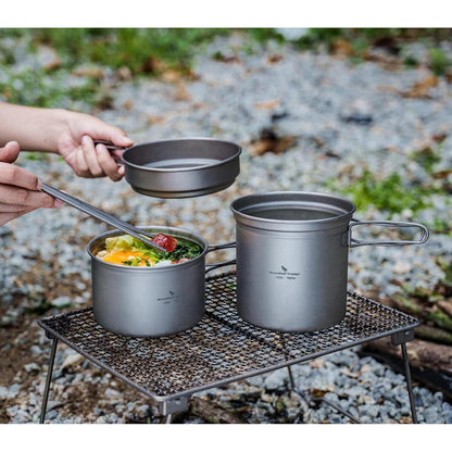 Camping Kochset aus Titan – 3-teilig für Outdoor & Reisen