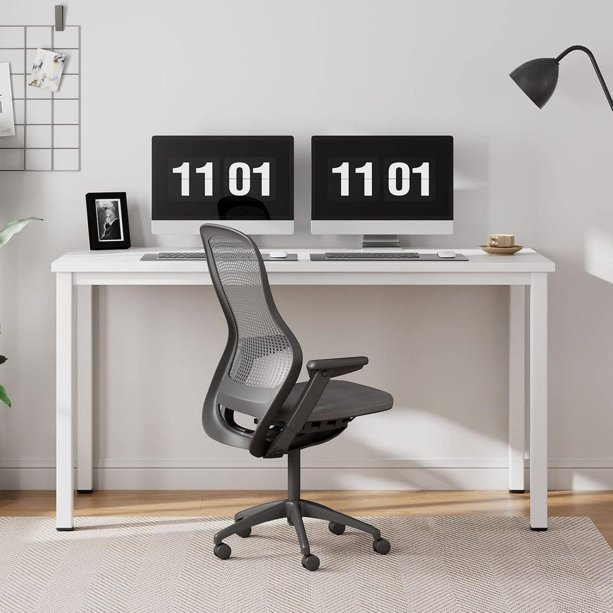 Schreibtisch Computertisch 100x60x75 cm Büro Workstation E1 Holzplatte