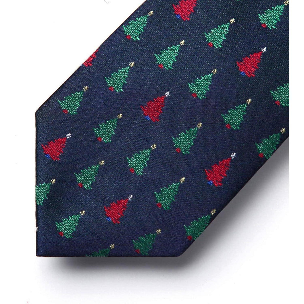 Herren Weihnachts Krawatte & Einstecktuch Set mit Baum Muster
