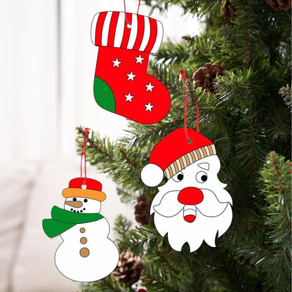 Regenbogen Kratz Weihnachtsschmuck Set – 72 Teile zum Basteln