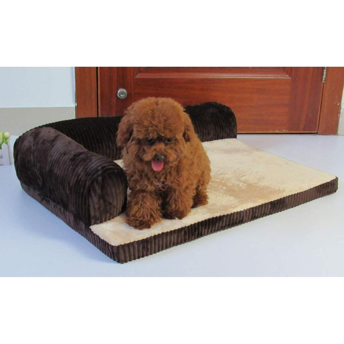 Hundebett Waschbar – Bequem & Rutschfest in Braun, Grau & Jujube