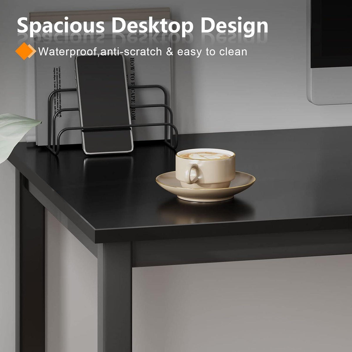 Schreibtisch Computertisch 120x60x75 cm Schwarz Büro Home Office Workstation