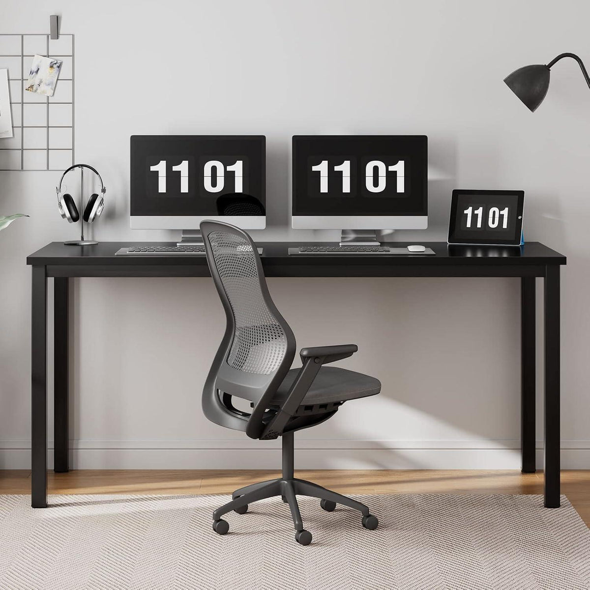 Schreibtisch Computer 120x60x75 cm Schwarz Office Esstisch Workstation