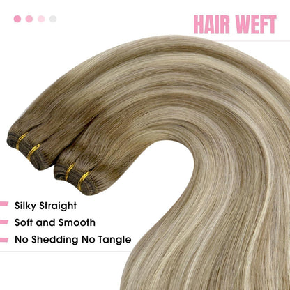Echthaar Tressen Ombre Blond 35cm – Volumenspendend & Langanhaltend