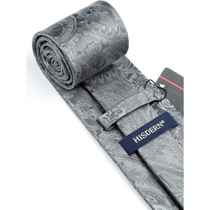 Krawatten-Set mit Einstecktuch für Herren, Paisley-Muster, verschiedene Farben