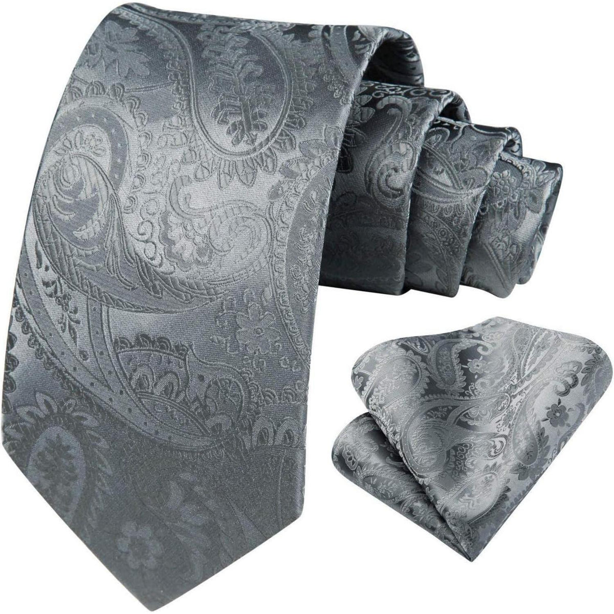 Krawatten-Set mit Einstecktuch für Herren, Paisley-Muster, verschiedene Farben