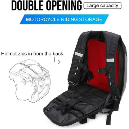 Motorrad Rucksack Helm Tasche Wasserdicht Kohlefaser Schwarz