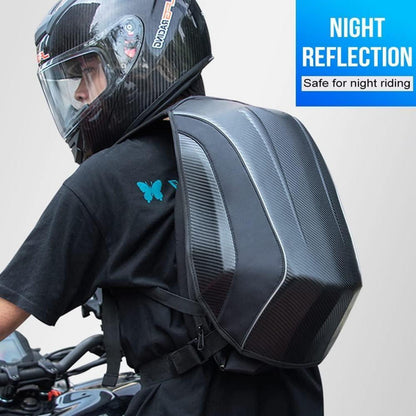Motorrad Rucksack Helm Tasche Wasserdicht Kohlefaser Schwarz