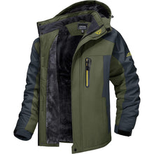 Herren Winterjacke warm gefüttert winddicht wasserdicht Armeegrün M