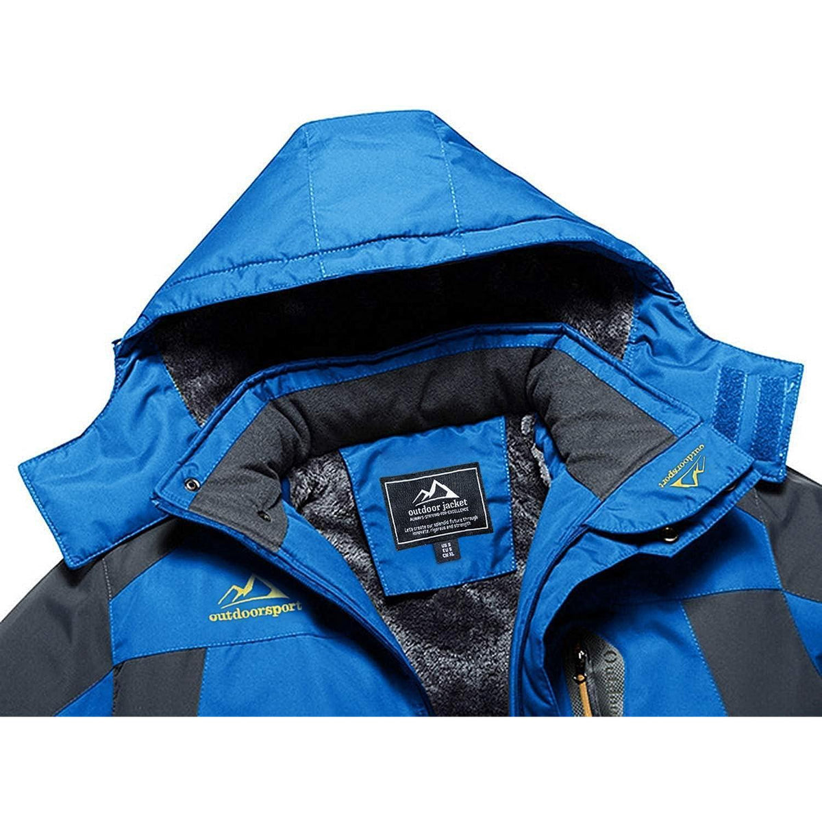 Herren Fleecejacke Winter Warm Gefüttert Skijacke Blau