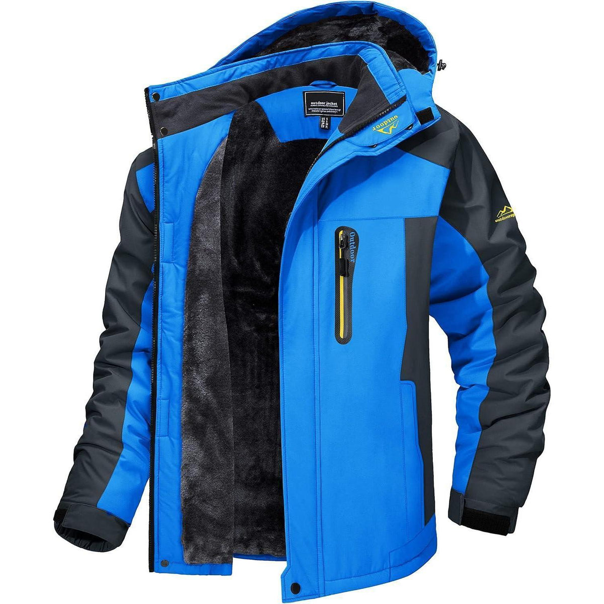 Herren Fleecejacke Winter Warm Gefüttert Skijacke Blau M