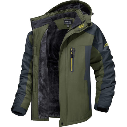 Herren Fleecejacke Winter Warm Gefüttert Skijacke Outdoor Grün XL