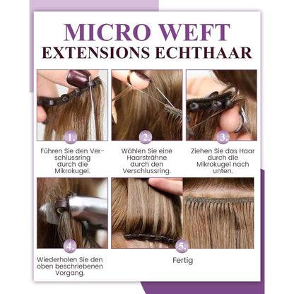 Echthaar Tressen Braun Balayage – Remy Micro Tressen 55cm